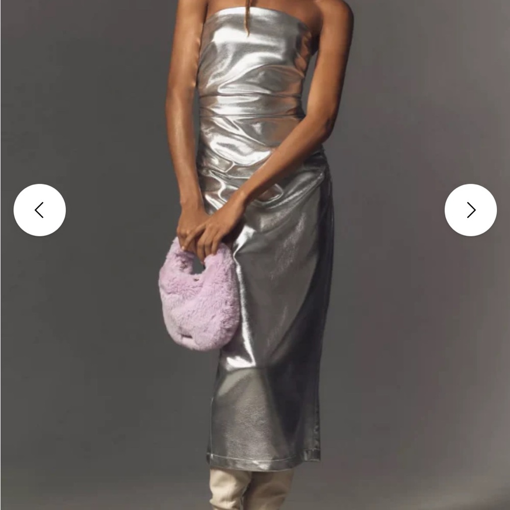 Anthropologie The Soleil Slim Strapless Ruched Dress: